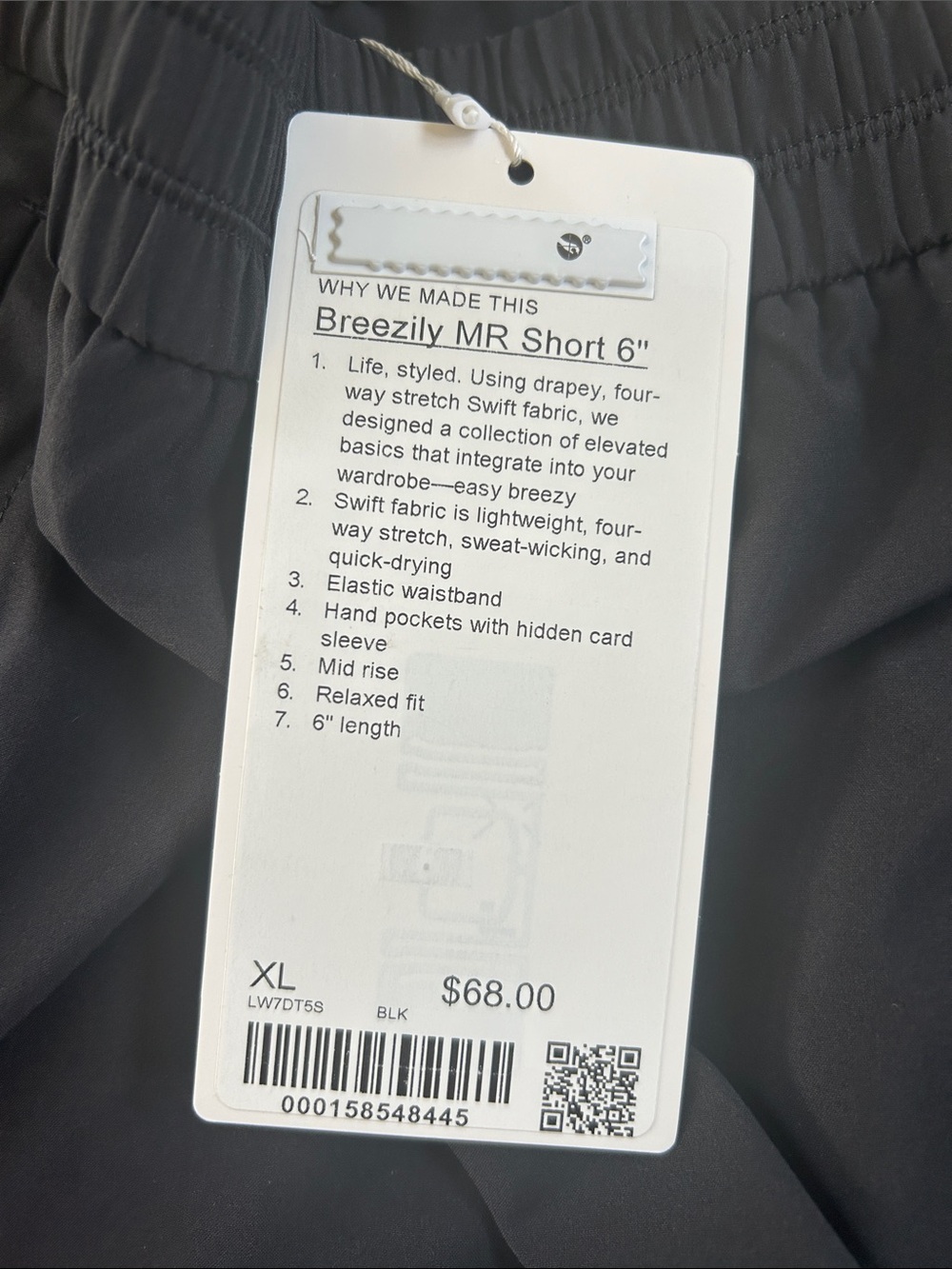 Lululemon Breezily MR Short 6" Performance Shorts - Black